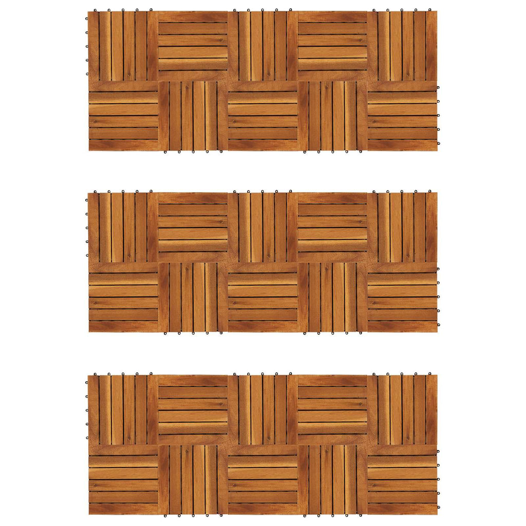 Piastrella per Decking 30 pcs Marrone 30 x 30 cm