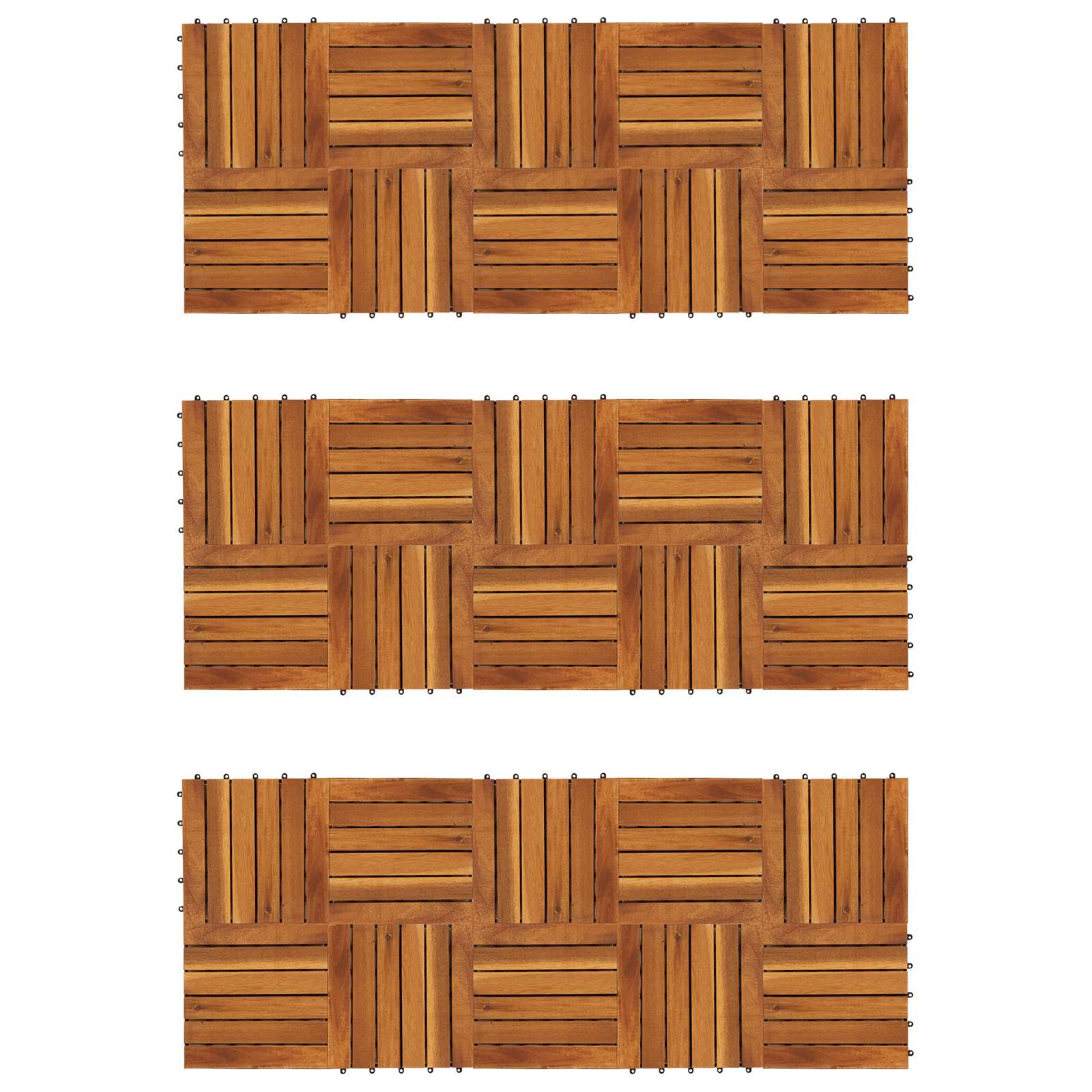 Piastrella per Decking 30 pcs Marrone 30 x 30 cm