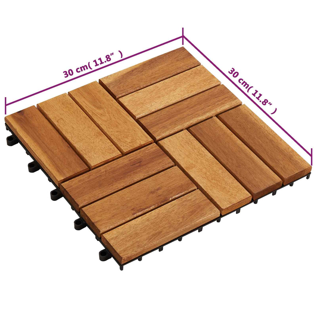 Piastrella per Decking 20 pcs Marrone 30 x 30 cm