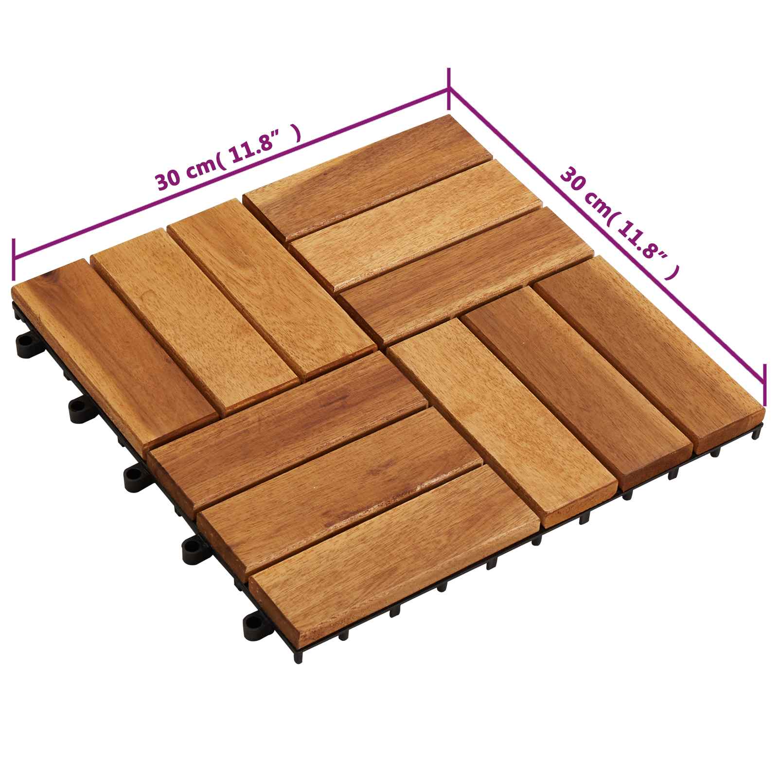 Piastrella per Decking 20 pcs Marrone 30 x 30 cm