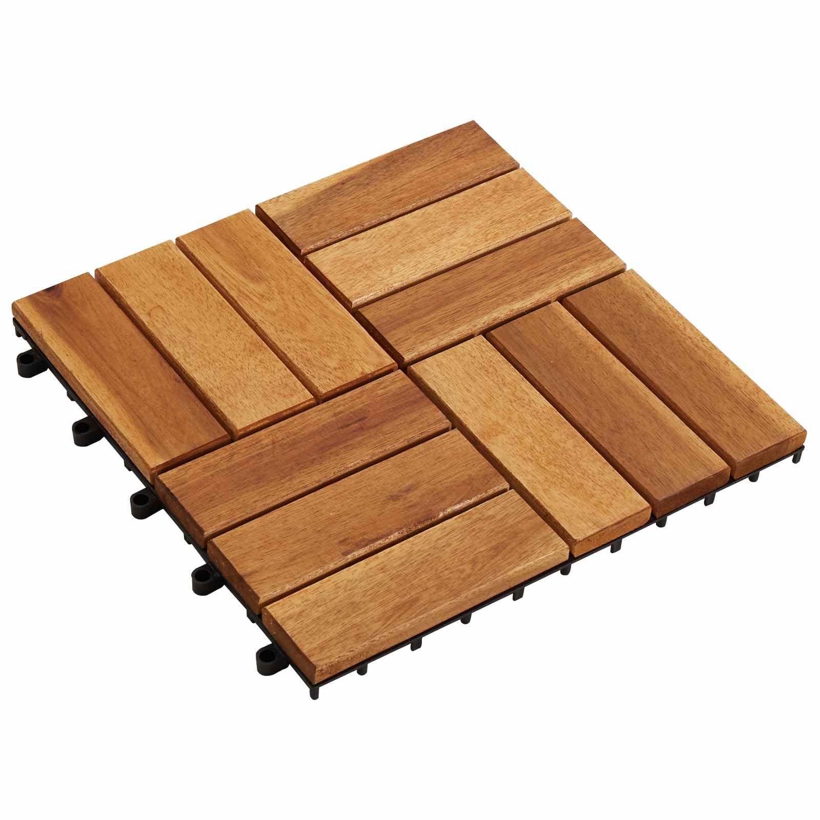 Piastrella per Decking 30 pcs Marrone 30 x 30 cm