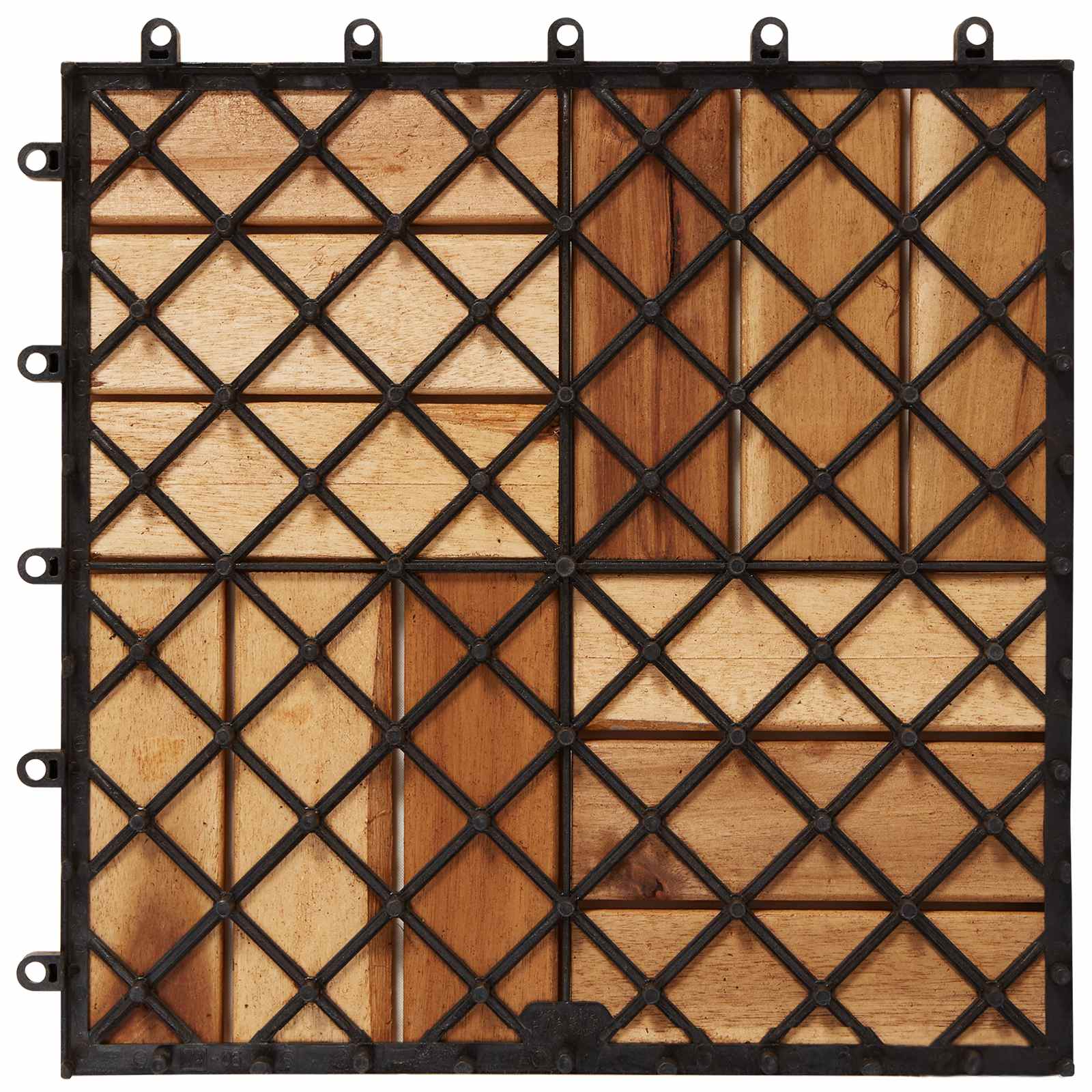 Piastrella per Decking 30 pcs Marrone 30 x 30 cm