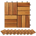 Piastrella per Decking 30 pcs Marrone 30 x 30 cm