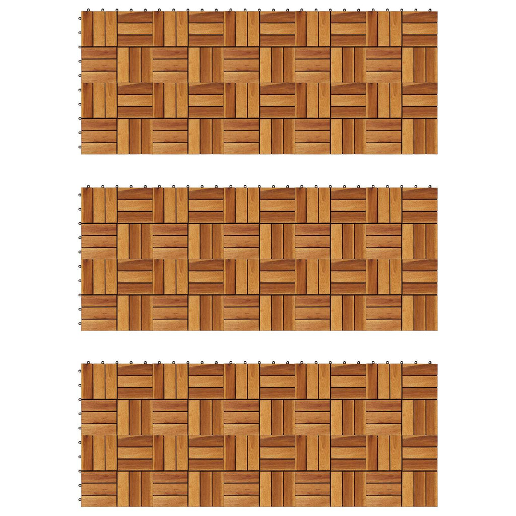 Piastrella per Decking 30 pcs Marrone 30 x 30 cm