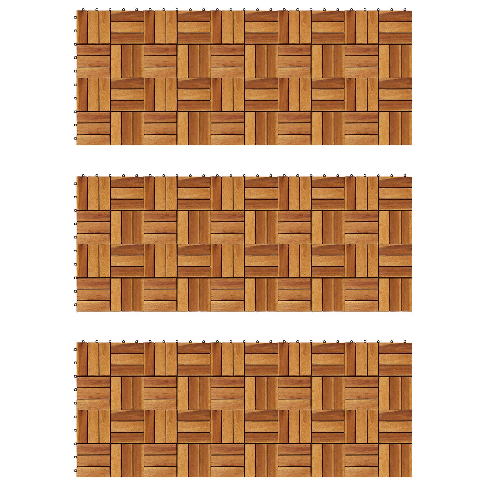 Piastrella per Decking 30 pcs Marrone 30 x 30 cm