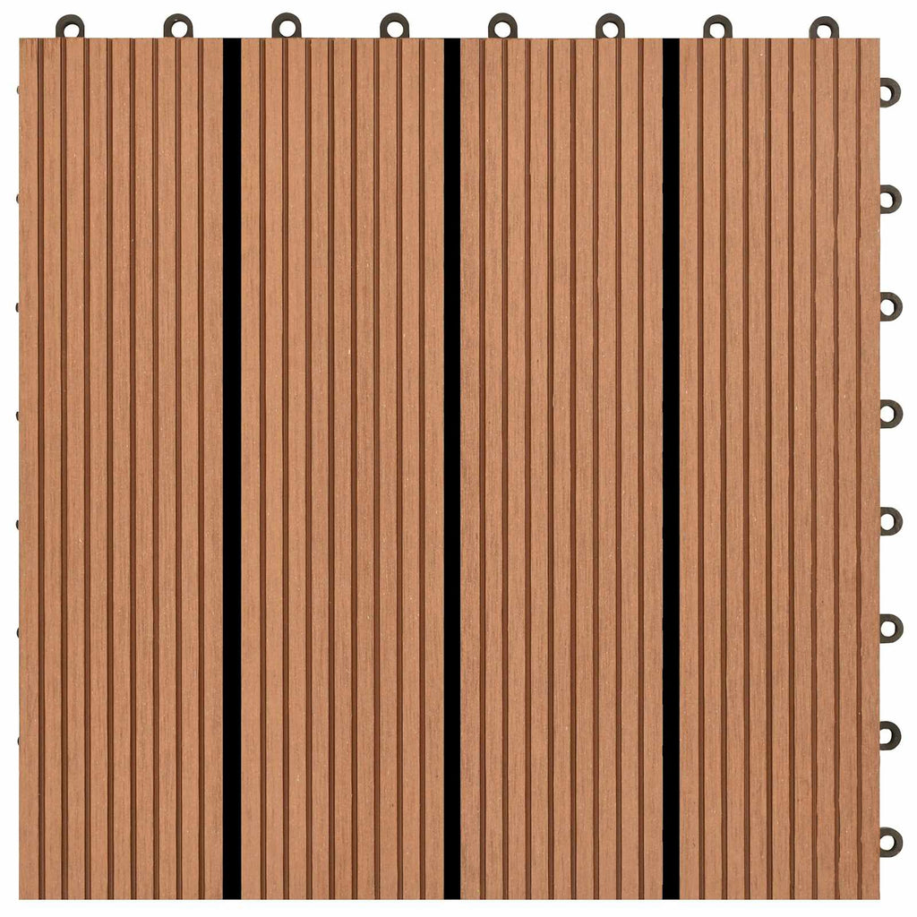 Piastrella per Decking 22 pcs Marrone 30 x 30 cm WPC