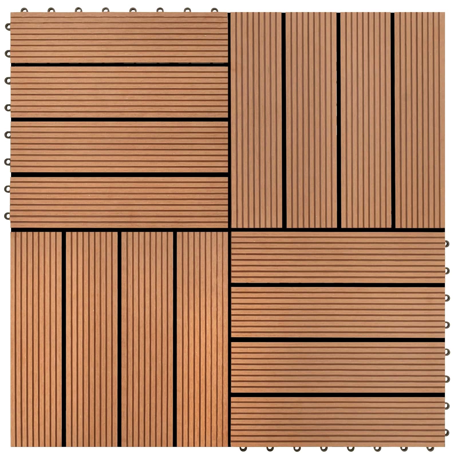 Piastrella per Decking 22 pcs Marrone 30 x 30 cm WPC