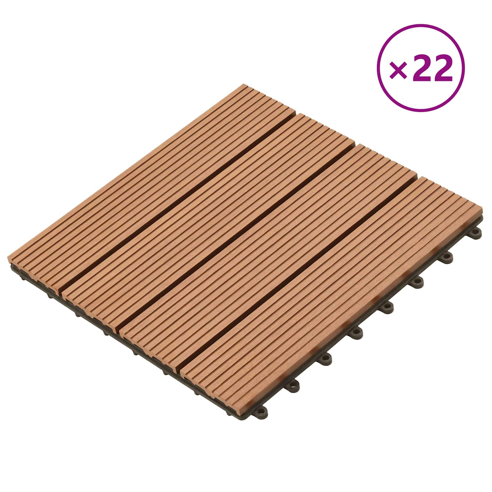Piastrella per Decking 22 pcs Marrone 30 x 30 cm WPC