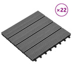 Piastrella per Decking 22 pcs Grigio 30 x 30 cm WPC