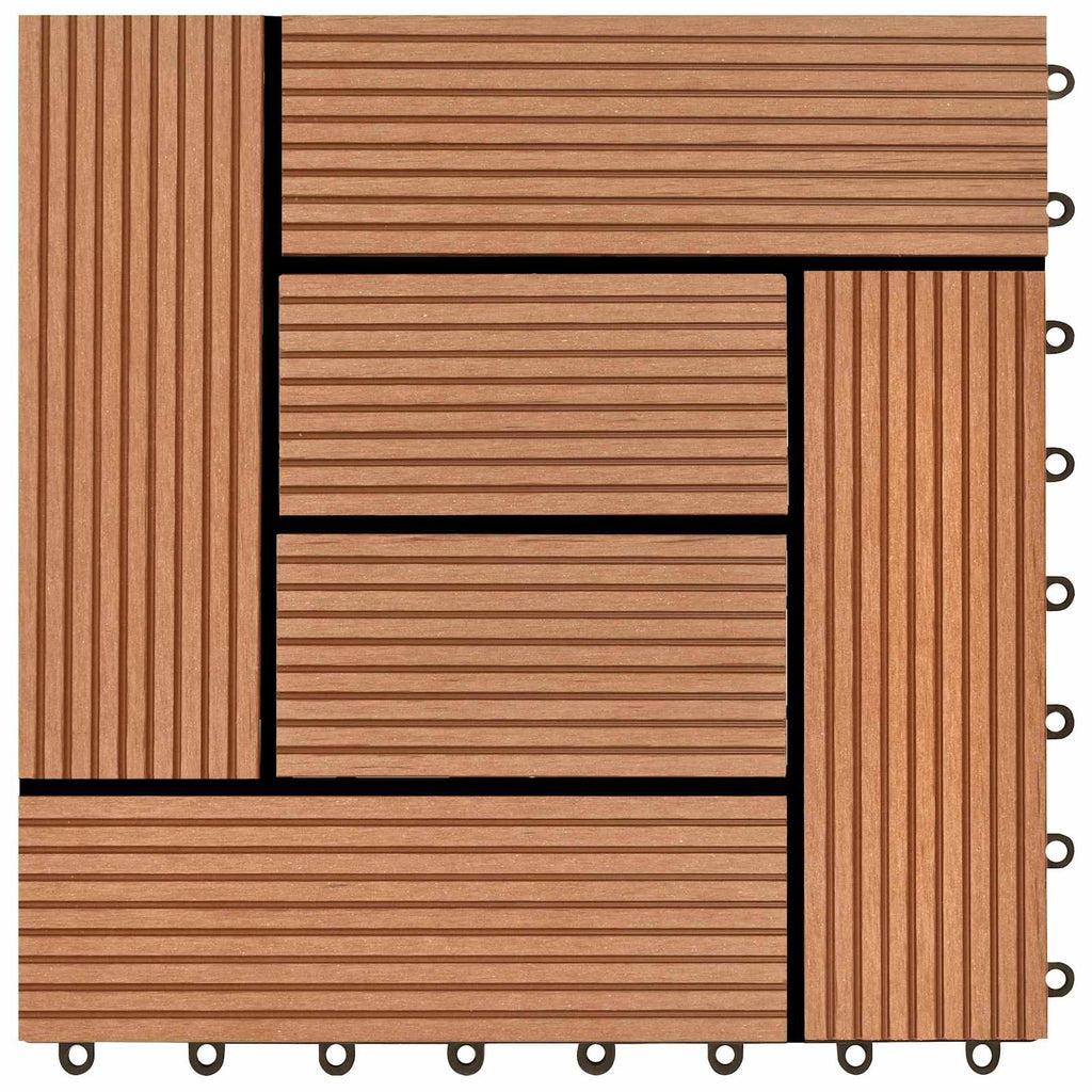 Piastrella per Decking 22 pcs Marrone 30 x 30 cm WPC