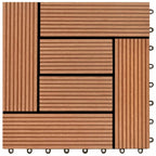 Piastrella per Decking 22 pcs Marrone 30 x 30 cm WPC