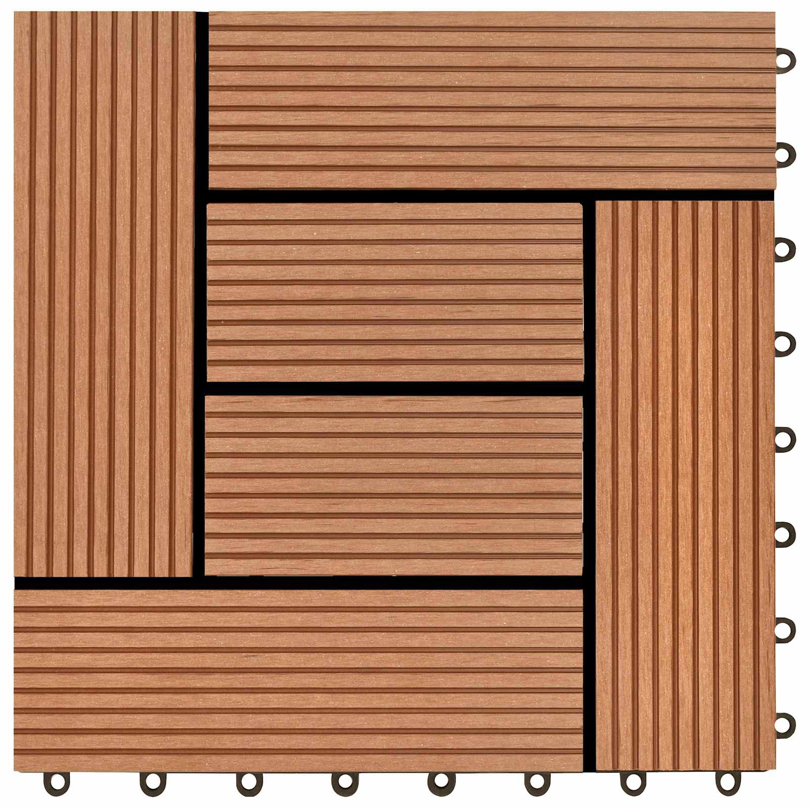 Piastrella per Decking 22 pcs Marrone 30 x 30 cm WPC
