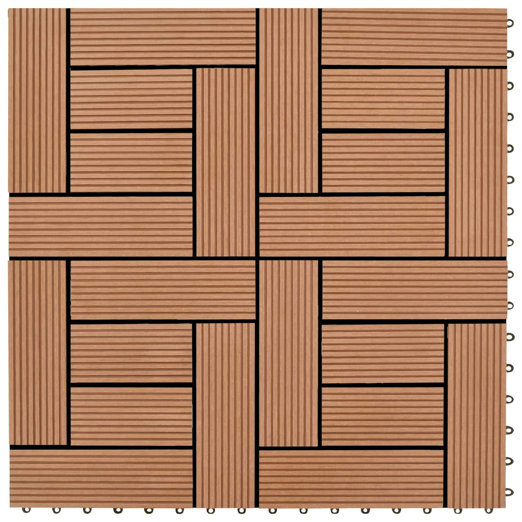 Piastrella per Decking 22 pcs Marrone 30 x 30 cm WPC