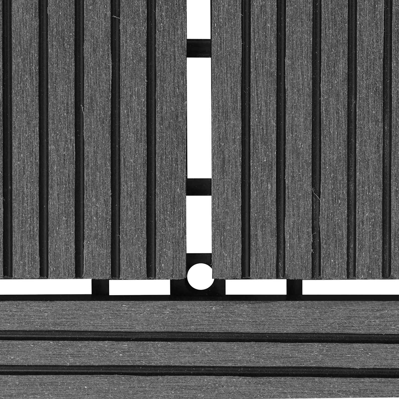 Piastrella per Decking 22 pcs Grigio 30 x 30 cm WPC