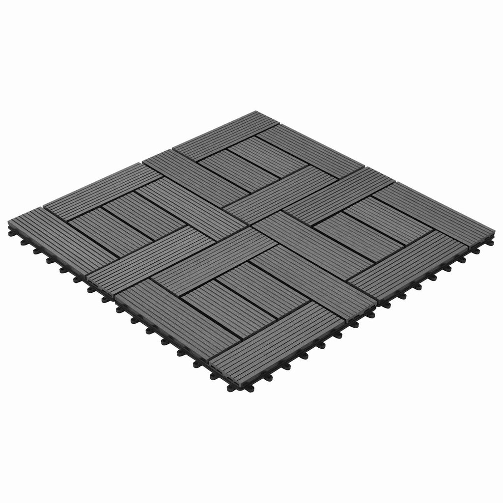 Piastrella per Decking 22 pcs Grigio 30 x 30 cm WPC