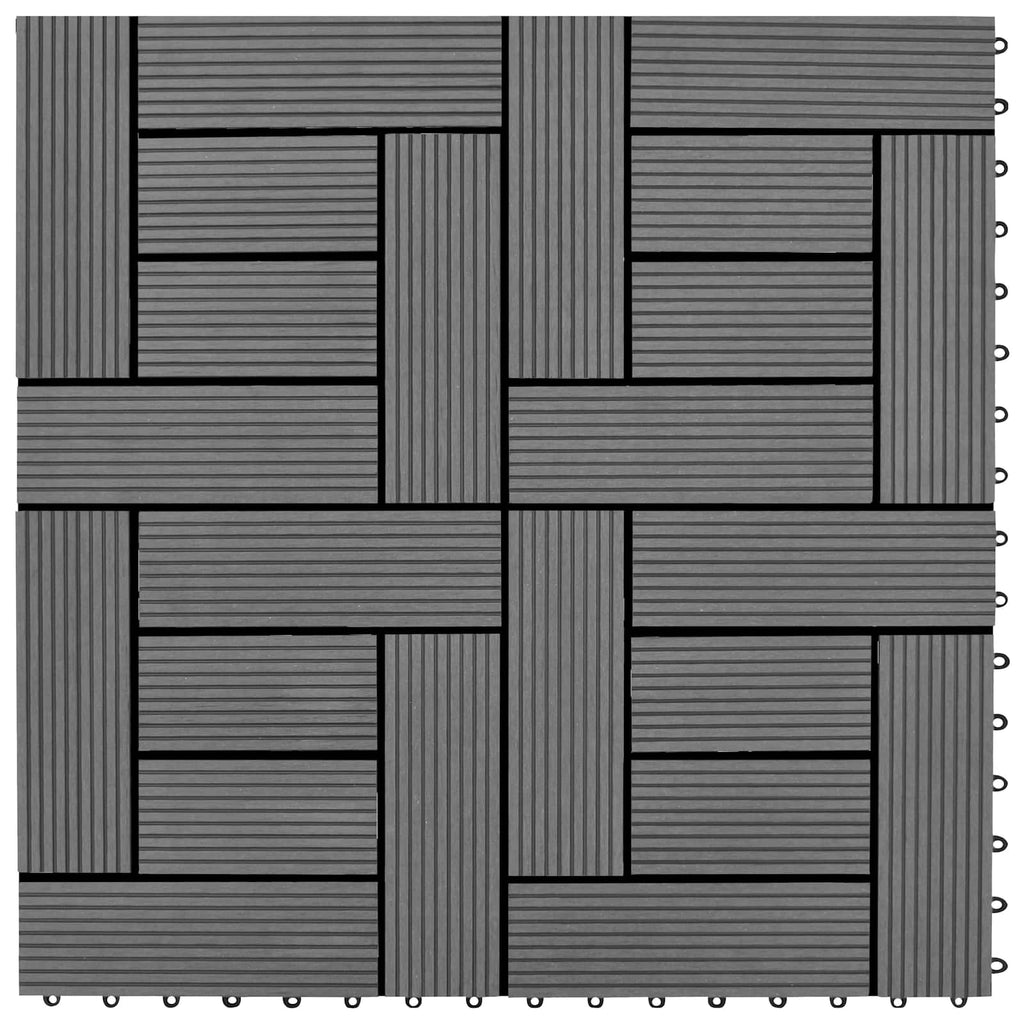 Piastrella per Decking 22 pcs Grigio 30 x 30 cm WPC