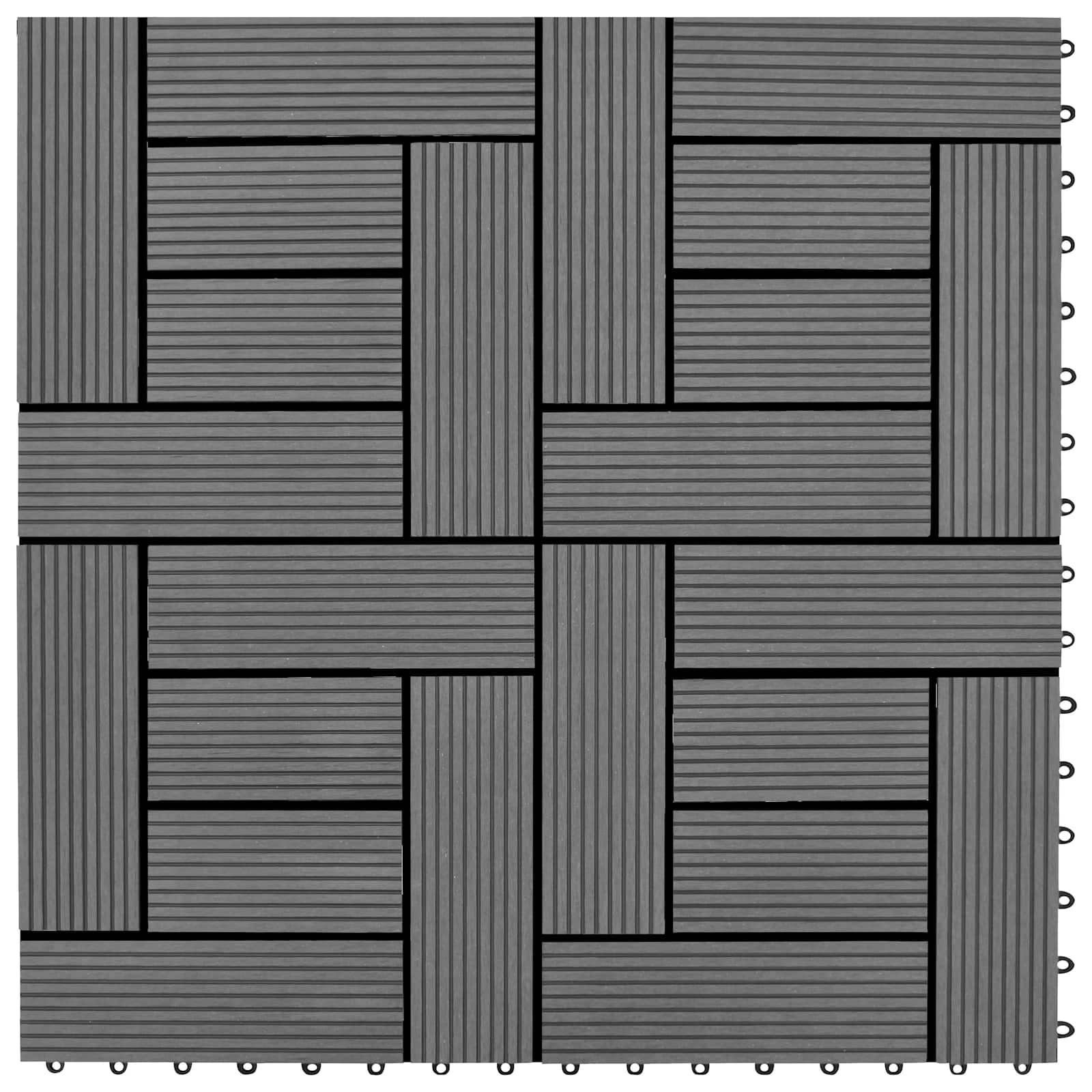 Piastrella per Decking 22 pcs Grigio 30 x 30 cm WPC