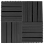 Piastrella per Decking 22 pcs Nero 30 x 30 cm WPC
