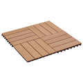 Piastrella per Decking 22 pcs Teak riciclato 30 x 30 cm WPC
