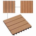 Piastrella per Decking 22 pcs Teak riciclato 30 x 30 cm WPC