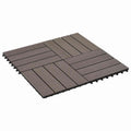 Piastrella per Decking 22 pcs Marrone Scuro 30 x 30 cm WPC