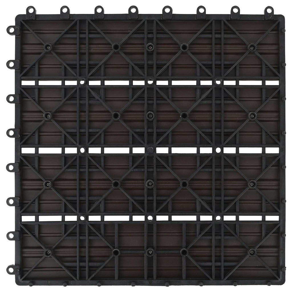 Piastrella per Decking 22 pcs Marrone Scuro 30 x 30 cm WPC
