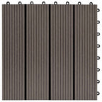 Piastrella per Decking 22 pcs Marrone Scuro 30 x 30 cm WPC