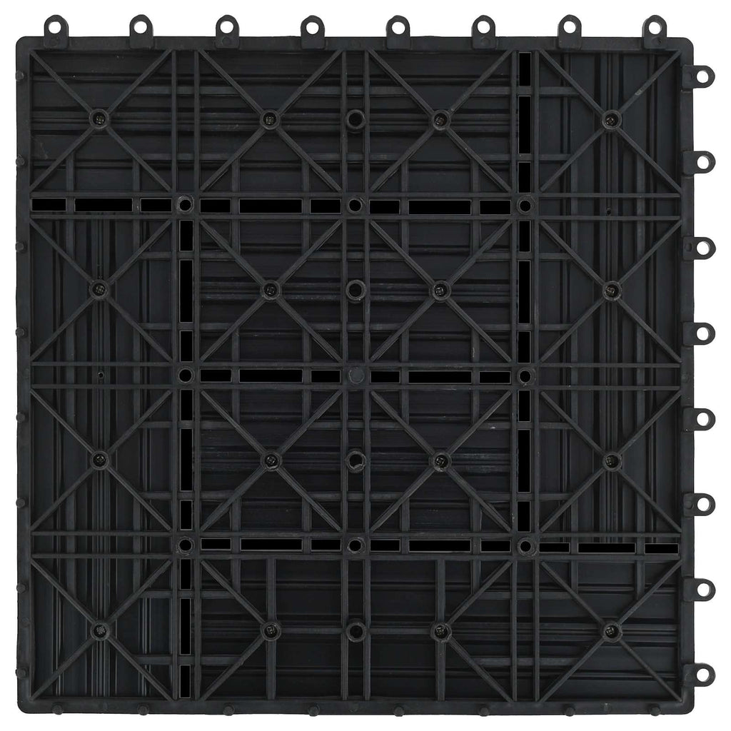 Piastrella per Decking 22 pcs Nero 30 x 30 cm WPC