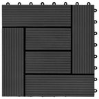 Piastrella per Decking 22 pcs Nero 30 x 30 cm WPC