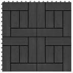 Piastrella per Decking 22 pcs Nero 30 x 30 cm WPC