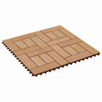Piastrella per Decking 22 pcs Teak riciclato 30 x 30 cm WPC