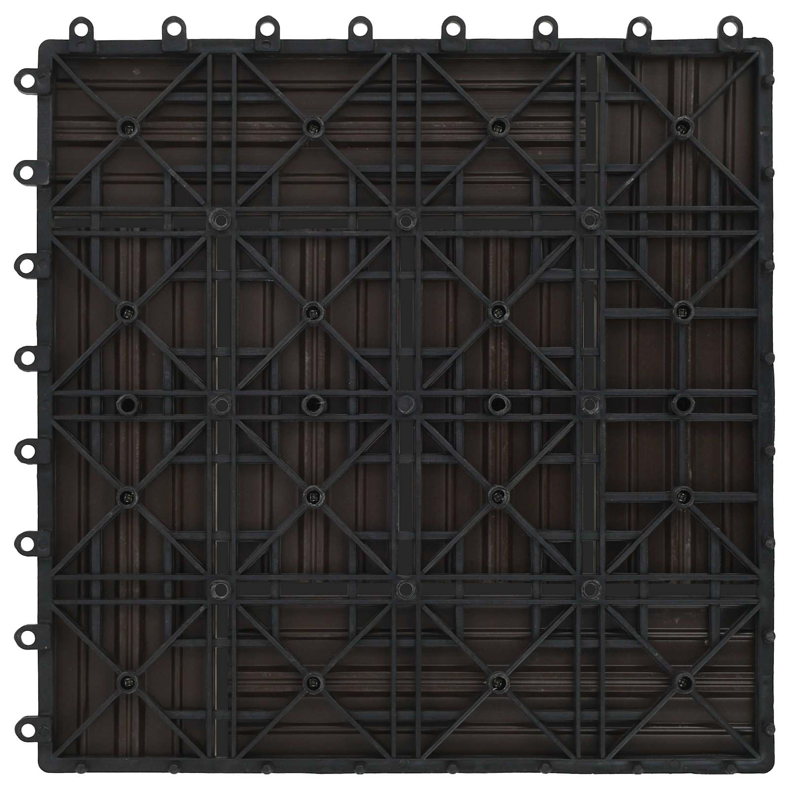 Piastrella per Decking 22 pcs Marrone Scuro 30 x 30 cm WPC