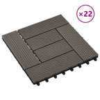 Piastrella per Decking 22 pcs Marrone Scuro 30 x 30 cm WPC