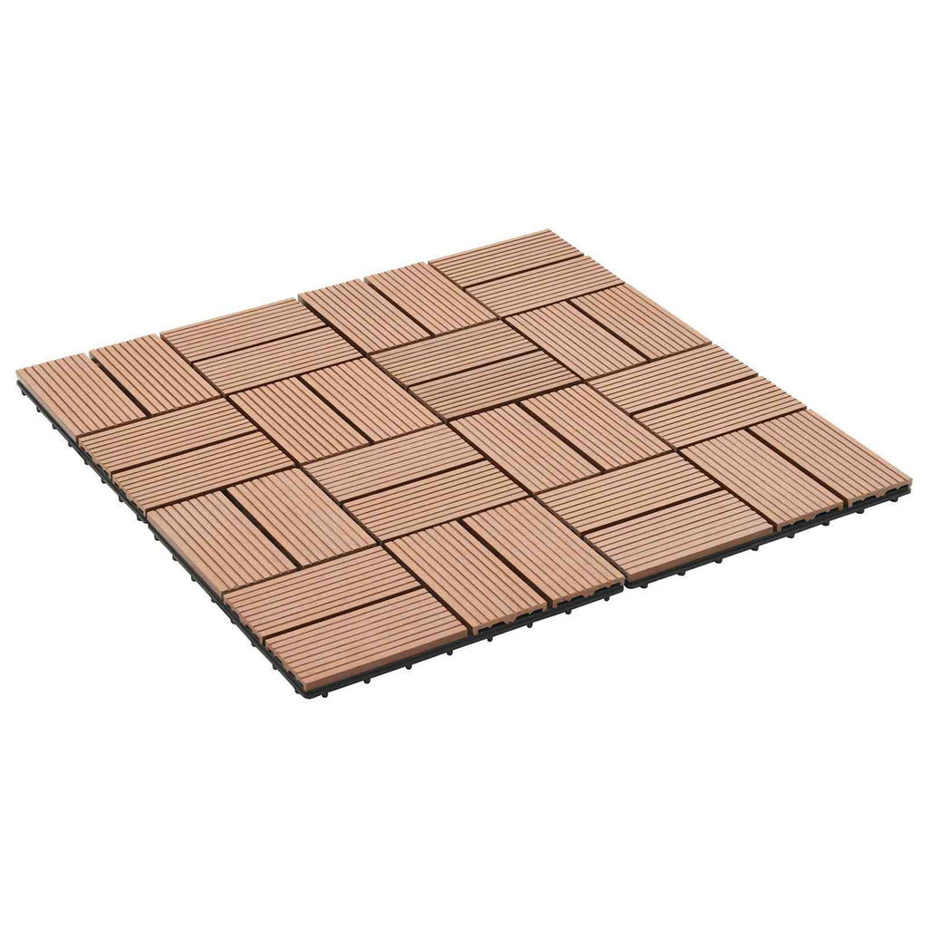 Piastrella per Decking 22 pcs Marrone 30 x 30 cm WPC