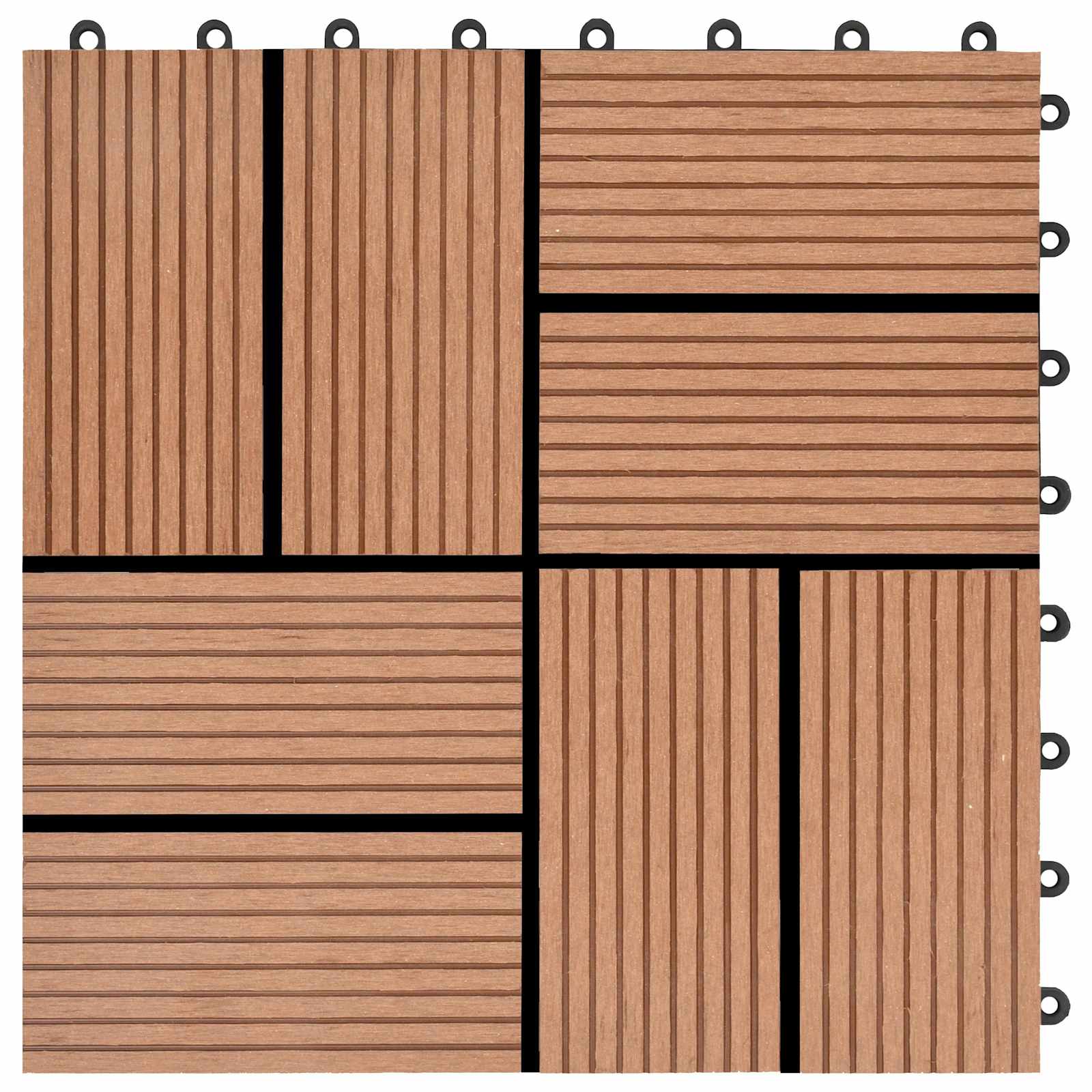 Piastrella per Decking 22 pcs Marrone 30 x 30 cm WPC