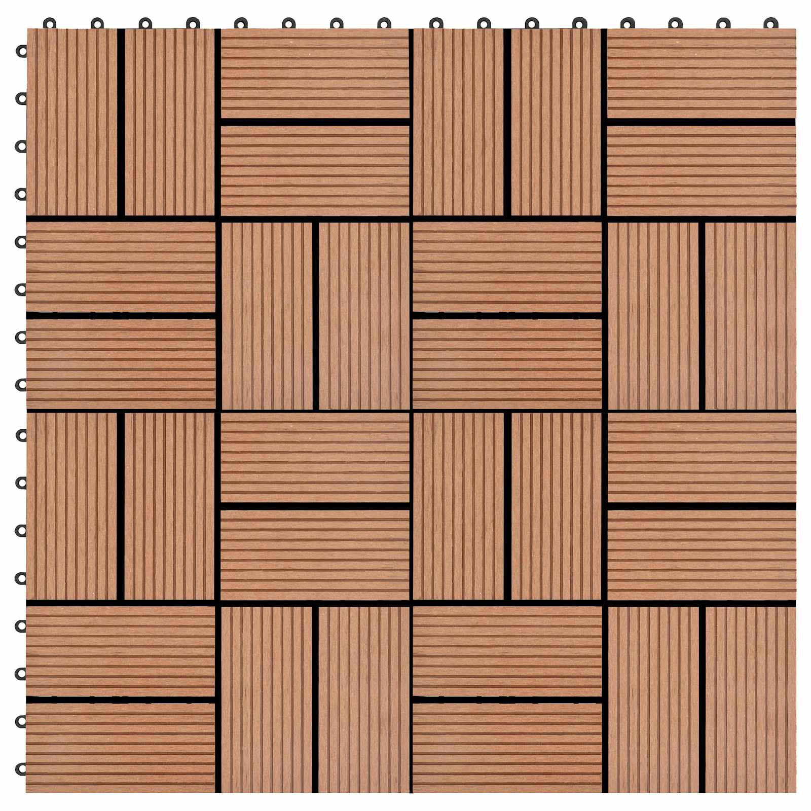 Piastrella per Decking 22 pcs Marrone 30 x 30 cm WPC