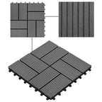 Piastrella per Decking 22 pcs Grigio 30 x 30 cm WPC