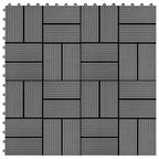 Piastrella per Decking 22 pcs Grigio 30 x 30 cm WPC