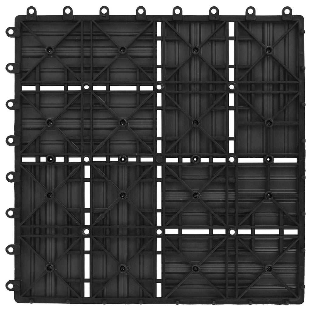 Piastrella per Decking 22 pcs Nero 30 x 30 cm WPC