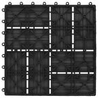 Piastrella per Decking 22 pcs Nero 30 x 30 cm WPC