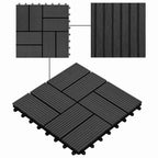 Piastrella per Decking 22 pcs Nero 30 x 30 cm WPC