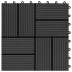Piastrella per Decking 22 pcs Nero 30 x 30 cm WPC