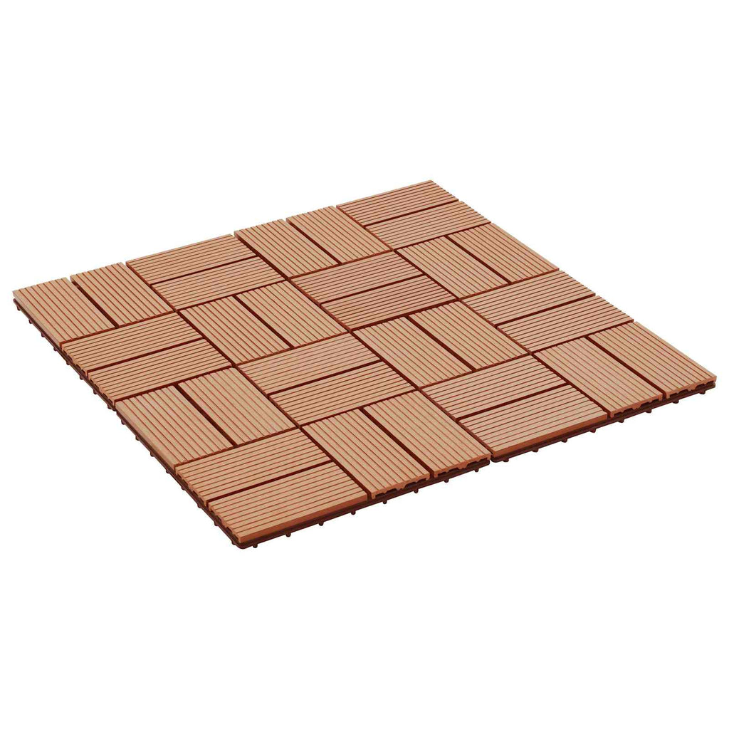 Piastrella per Decking 22 pcs Teak riciclato 30 x 30 cm WPC