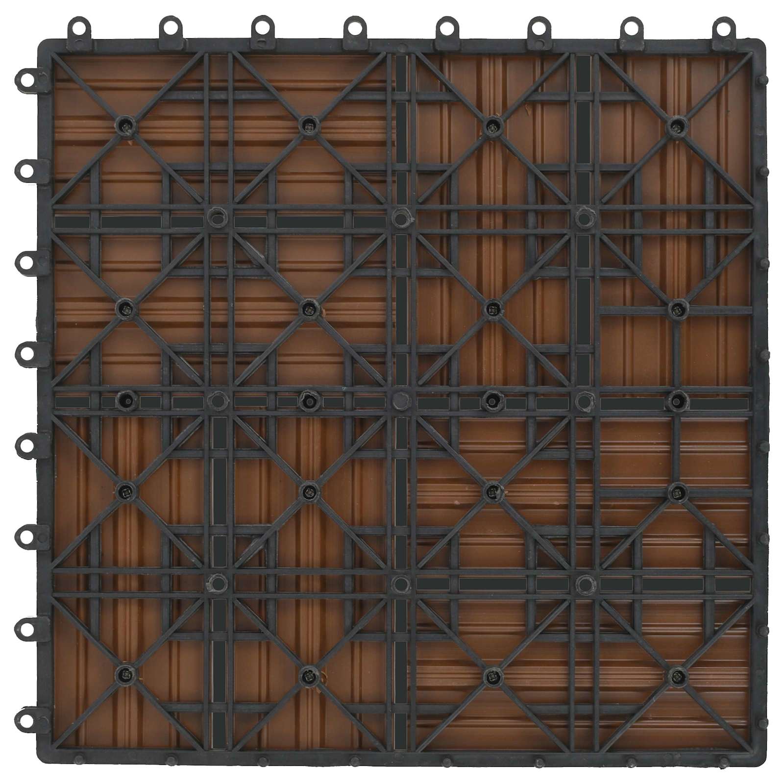 Piastrella per Decking 22 pcs Teak riciclato 30 x 30 cm WPC