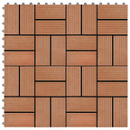 Piastrella per Decking 22 pcs Teak riciclato 30 x 30 cm WPC