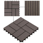 Piastrella per Decking 22 pcs Marrone Scuro 30 x 30 cm WPC