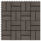 Piastrella per Decking 22 pcs Marrone Scuro 30 x 30 cm WPC