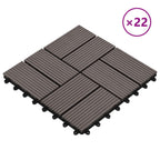 Piastrella per Decking 22 pcs Marrone Scuro 30 x 30 cm WPC