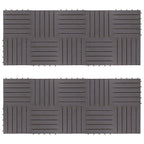 Piastrella per Decking 20 pcs Grigio 30 x 30 cm Legno di Acacia