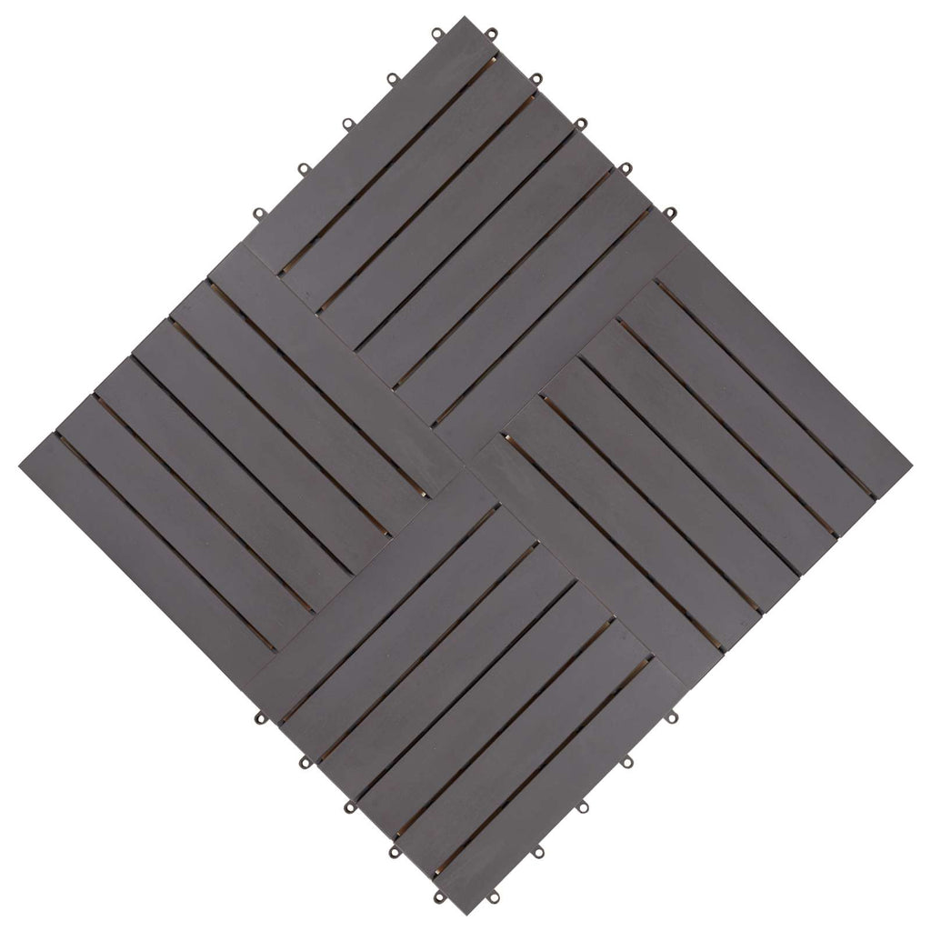 Piastrella per Decking 20 pcs Grigio 30 x 30 cm Legno di Acacia